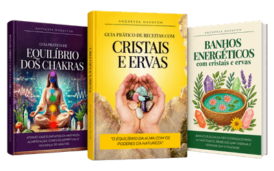 Combo de livros: Equilíbrio dos Chakras, Guia Prático de Receitas com Cristais e Ervas e Banhos Energéticos